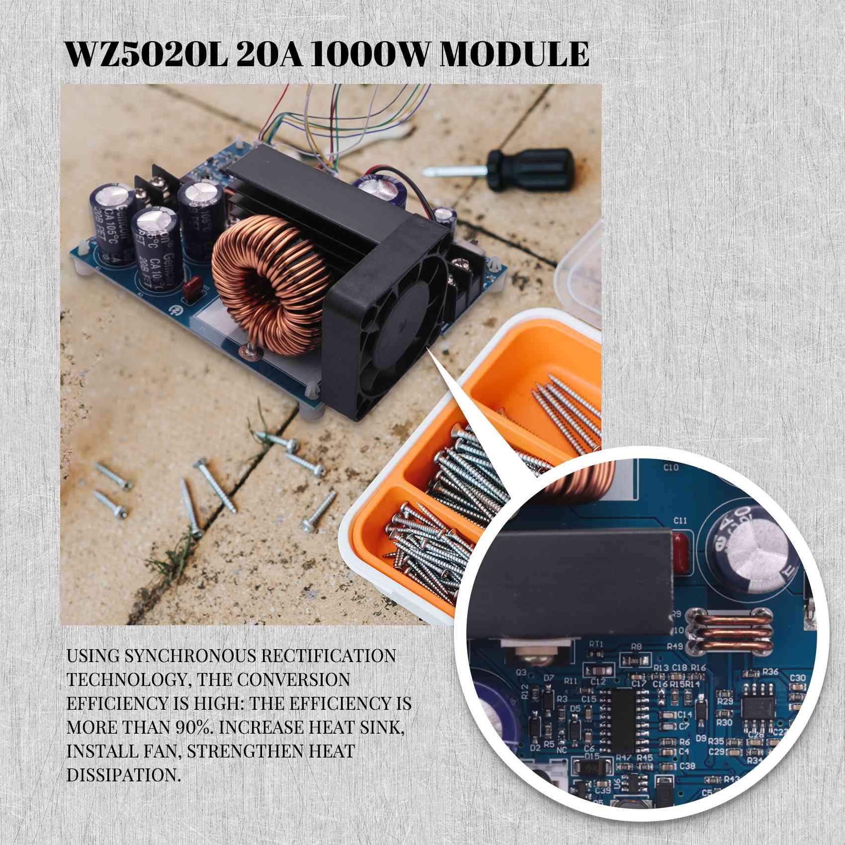 WZ5020L 20A 1000W DC-DC降圧コンバータ - Step Down Dc Power Supply Module 1000W のレビューと価格