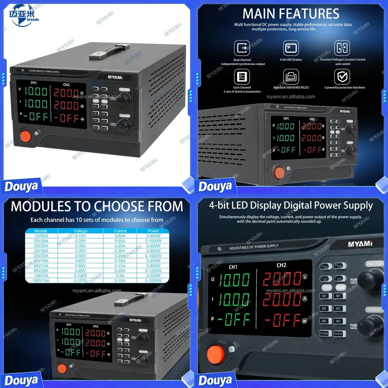 MYAMi 1200W 60V 20A デュアルチャンネル調 - High Power 60V 20A Bench Power Supply のレビューと価格