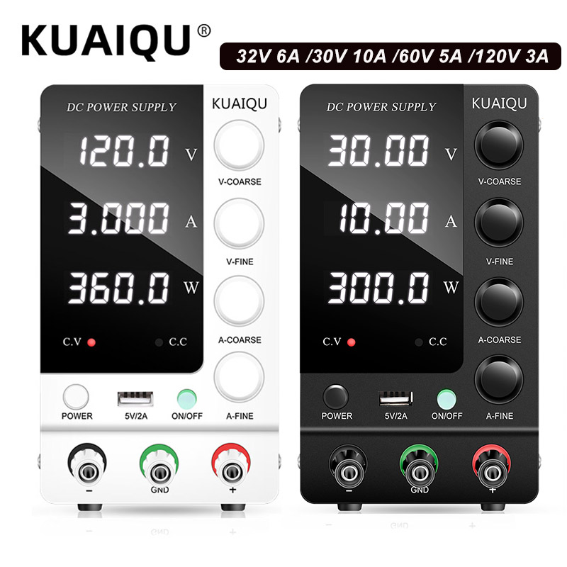 KUAIQU Lab DC電源 30V 10A 6A、調整可 - High Precision Adjustable Lab Power Supply 120V 3A のレビューと価格